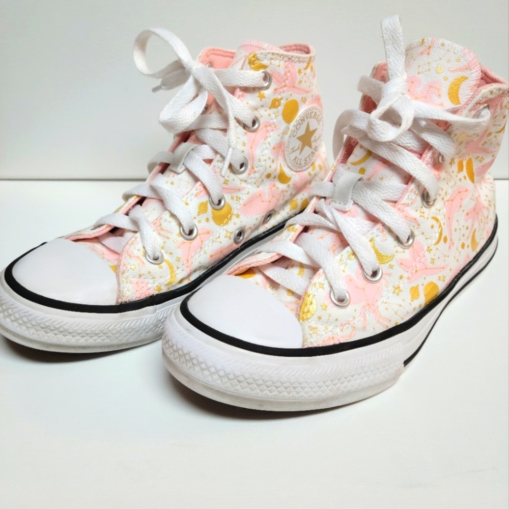 Kids Converse Chuck Taylor All Star Pink Constellation hi top girls shoe size 1
